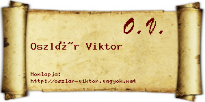 Oszlár Viktor névjegykártya